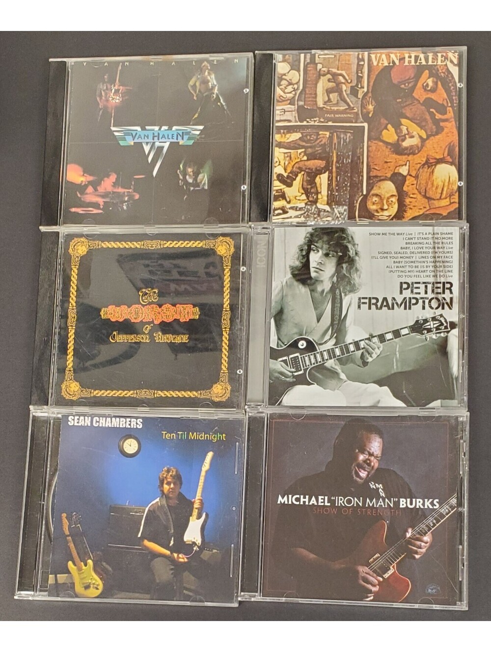Lot of 6 Classic Rock CDs including Van Halen, Peter Frampton, Sean Chambers+ GC